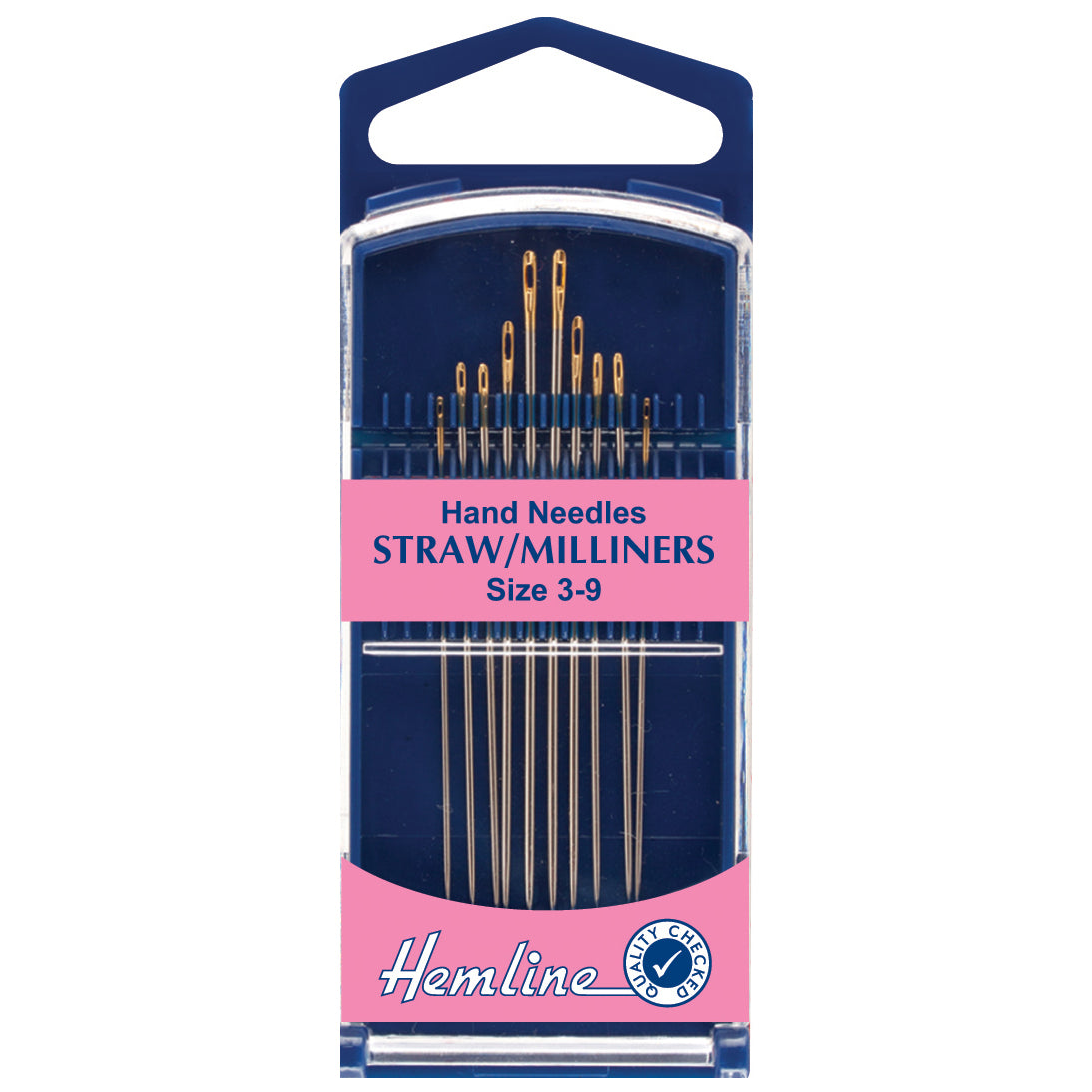 Hemline Premium Hand Needles Straw Millners sizes 3 to 9