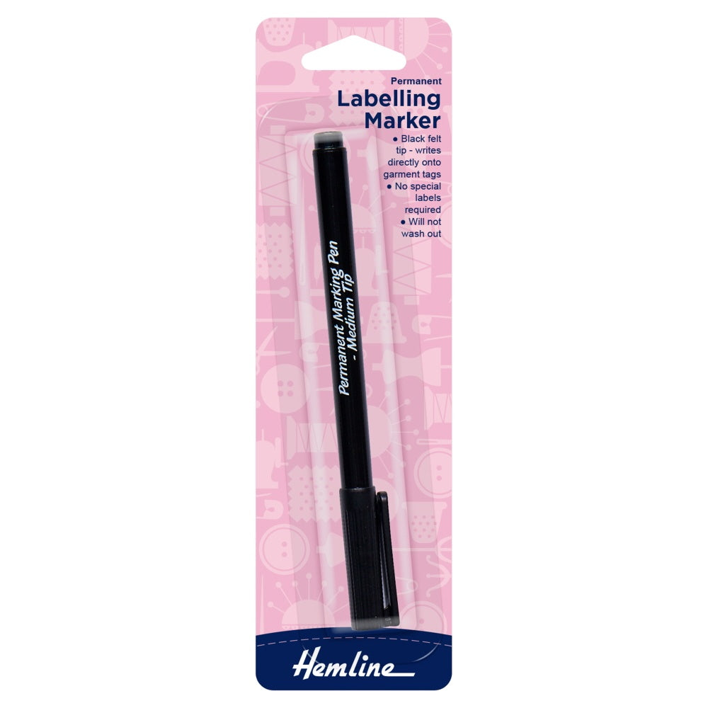 Hemline Permanent Labelling Marker black 