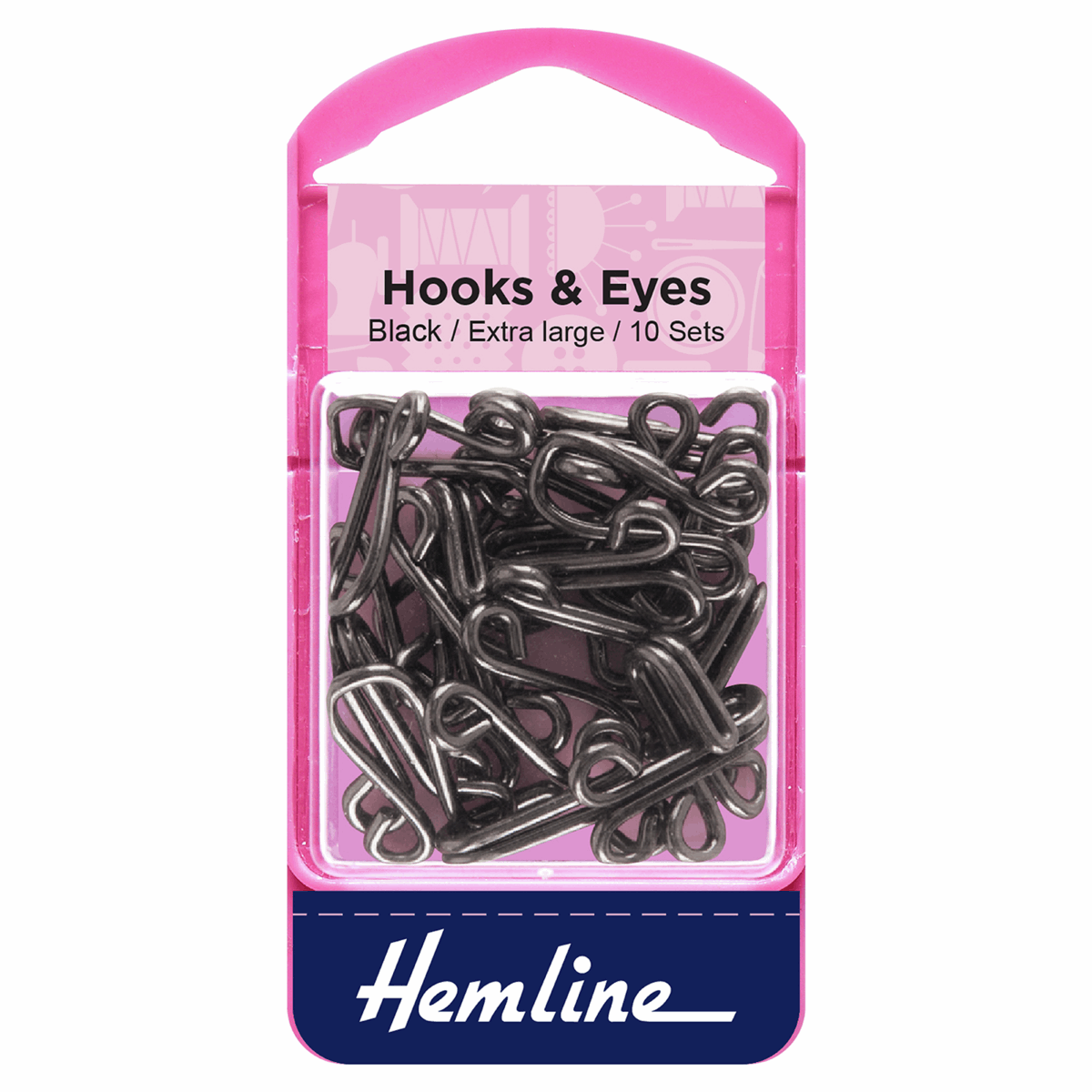 Hemline Hook And Eye Black Size 9
