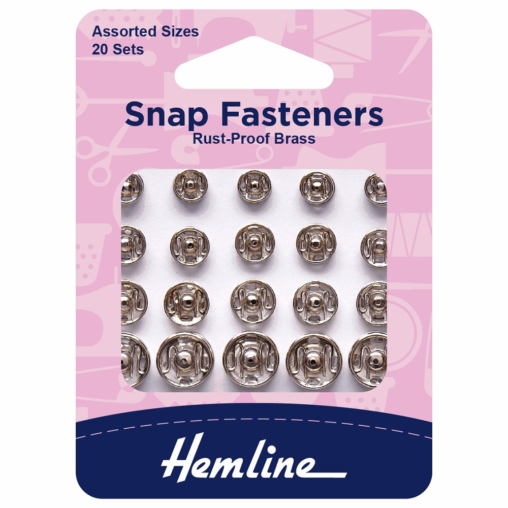 Hemline Assorted Sizes Snap Fasteners