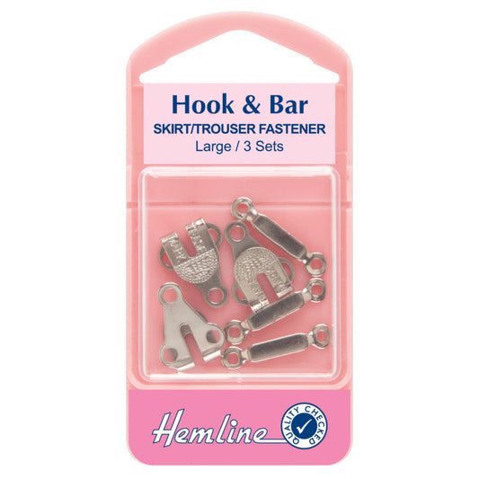 Hook & Bar Fastener Large Pk 3