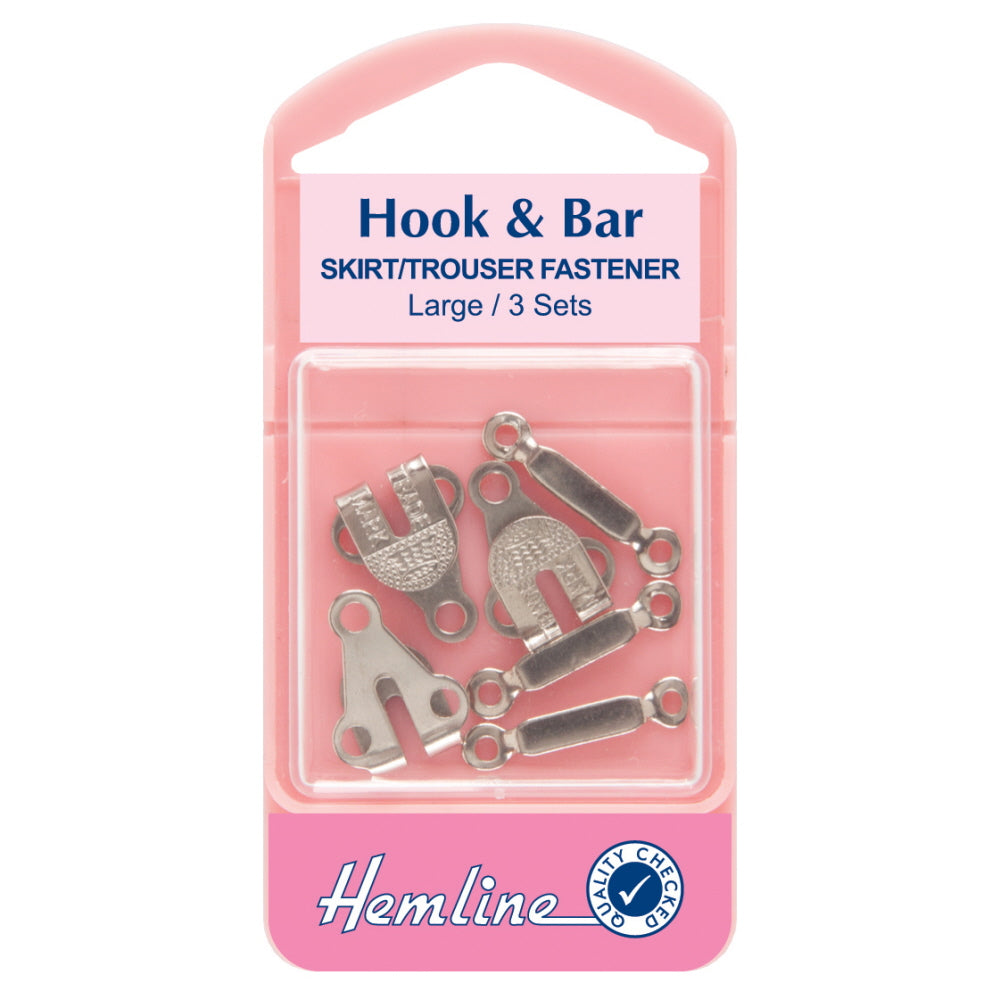 Hook & Bar Fastener Large Pk 3 silver