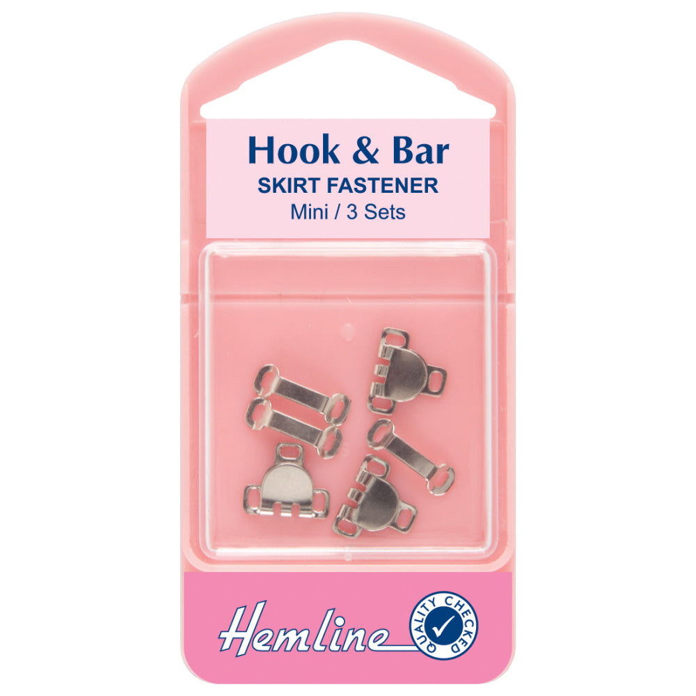 Hook and Bar Fastener Extra Small Pack of  3 nickel