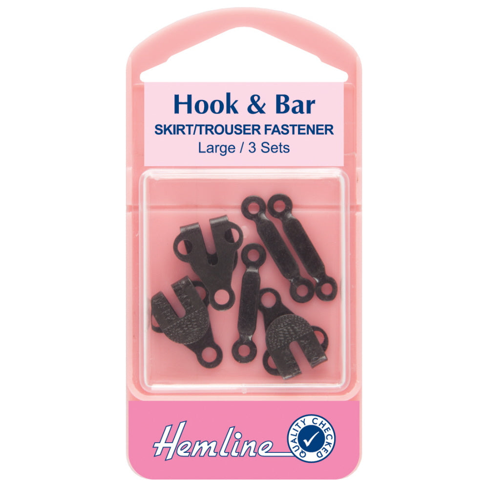 Hook & Bar Fastener Large Pk 3 black