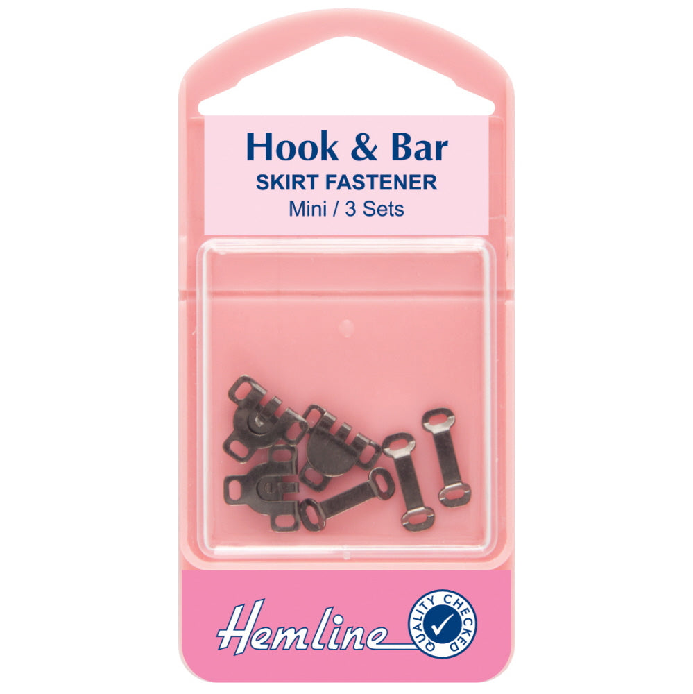 Hook and Bar Fastener Extra Small Pack of 3 colour black