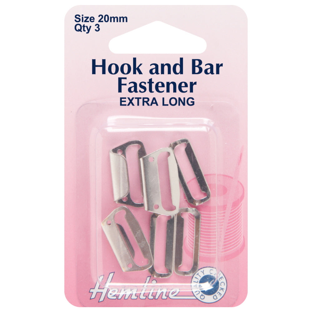 Hook & Bar Fastener Extra Long Pk 6