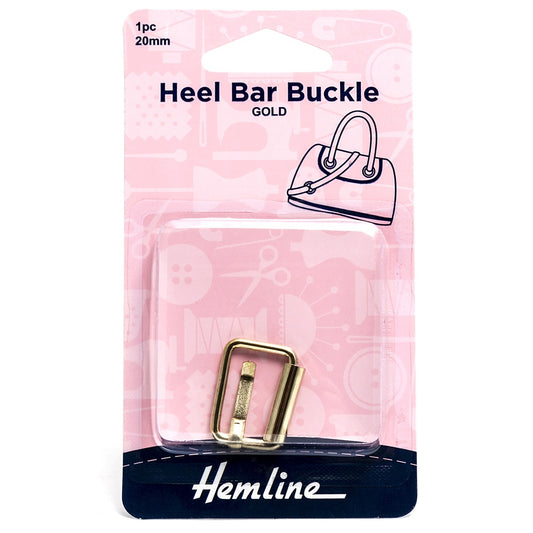 Hemline Heel Bar Buckle 20mm Gold 1 piece