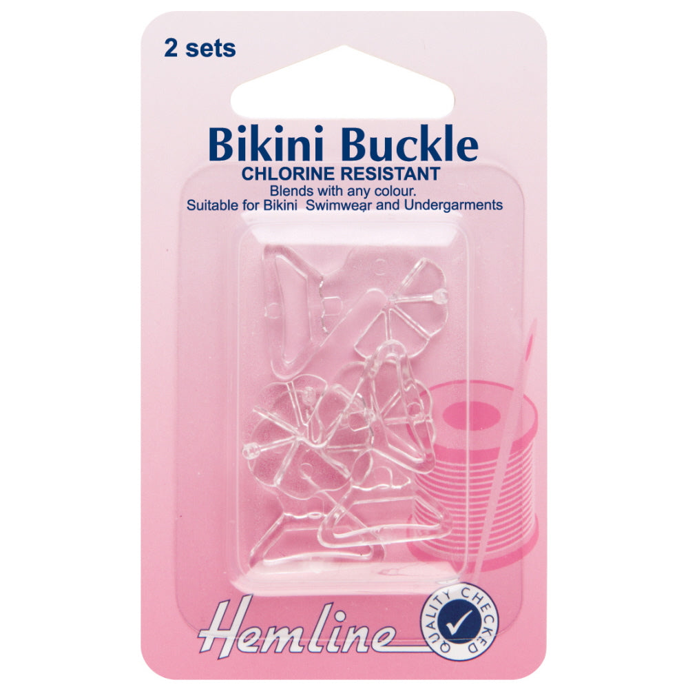 2 Clear Bikini Buckles 12mm