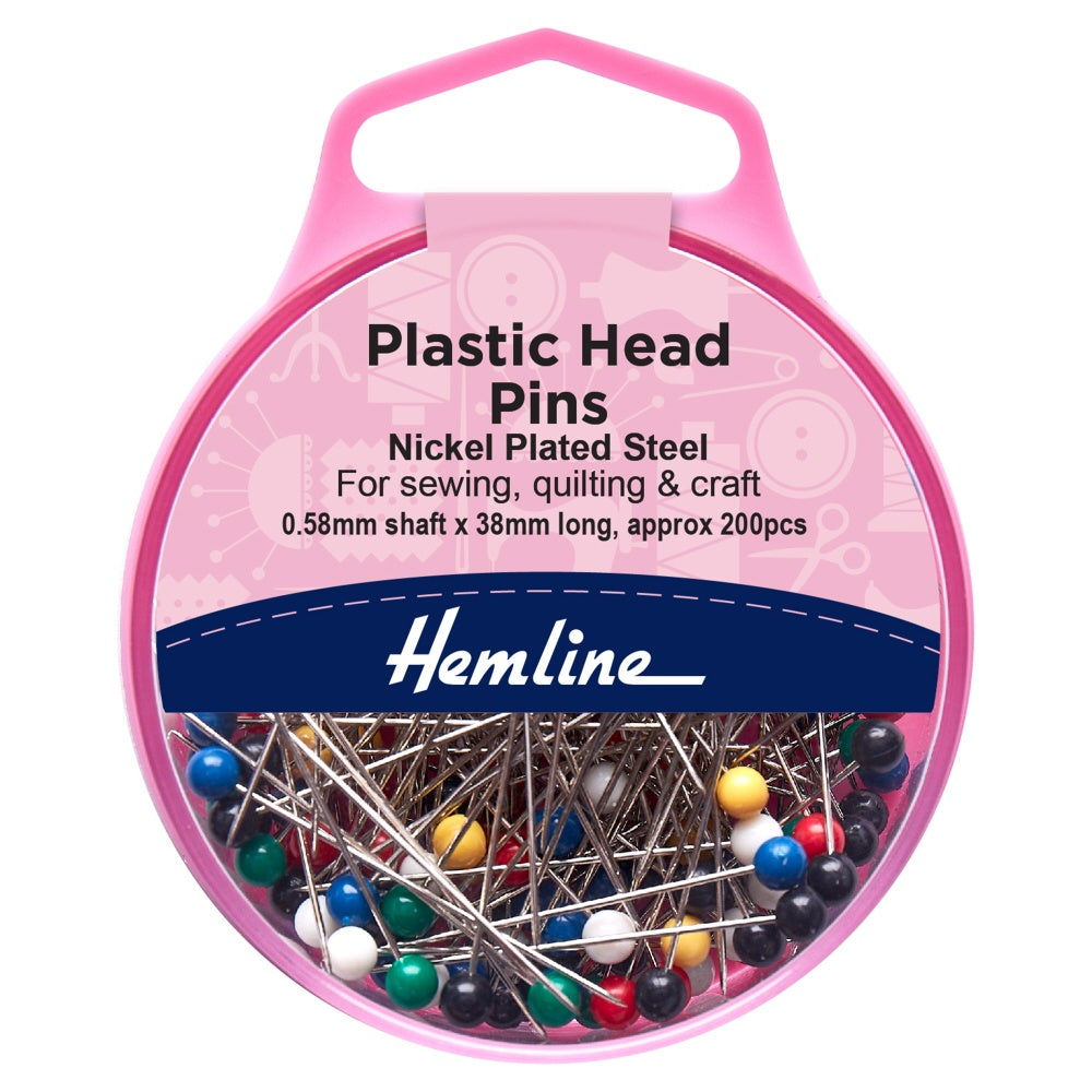 Plastic Head Pins-pack of 200. 38mm long
