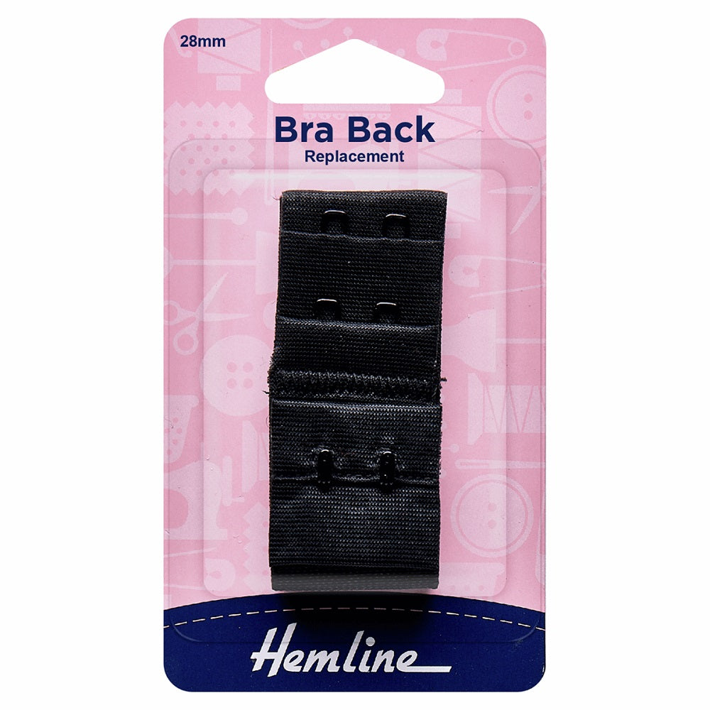 Hemline Bra Back Replacement 28mm black