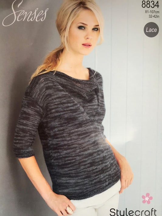 Stylecraft 8834 Senses Sweater Knitting Pattern