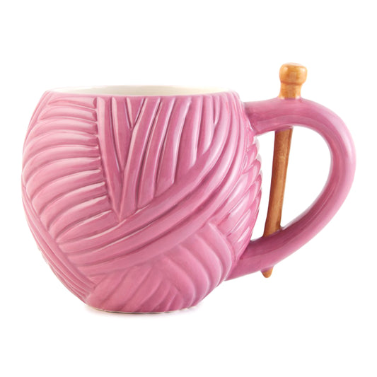 Pink Yarn Ball Chunky Mug