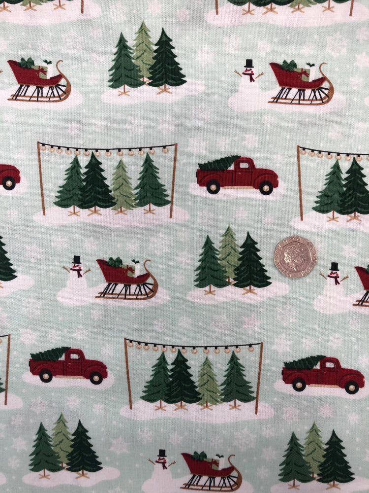 Riley Blake Cotton Print Fabric Christmas Trees