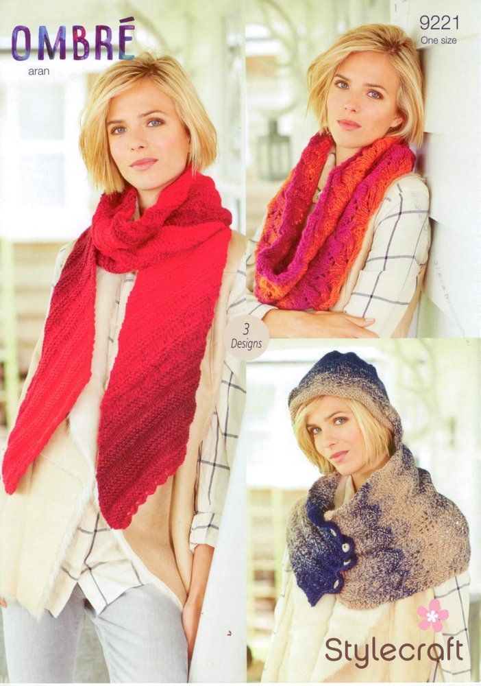 Stylecraft 9221 Adult Aran Scarf Knitting Pattern