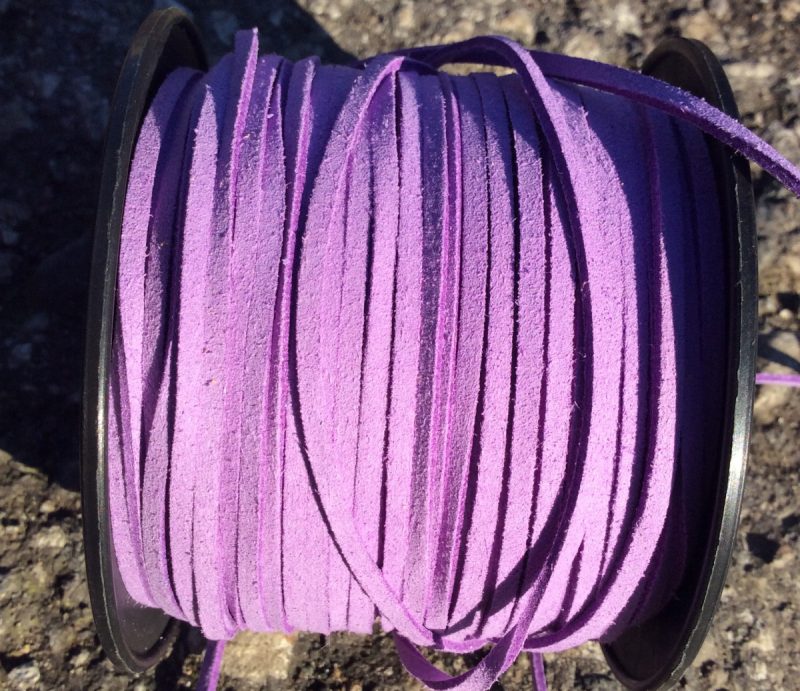 3 mm Wide Faux Suede 3 metres purple
