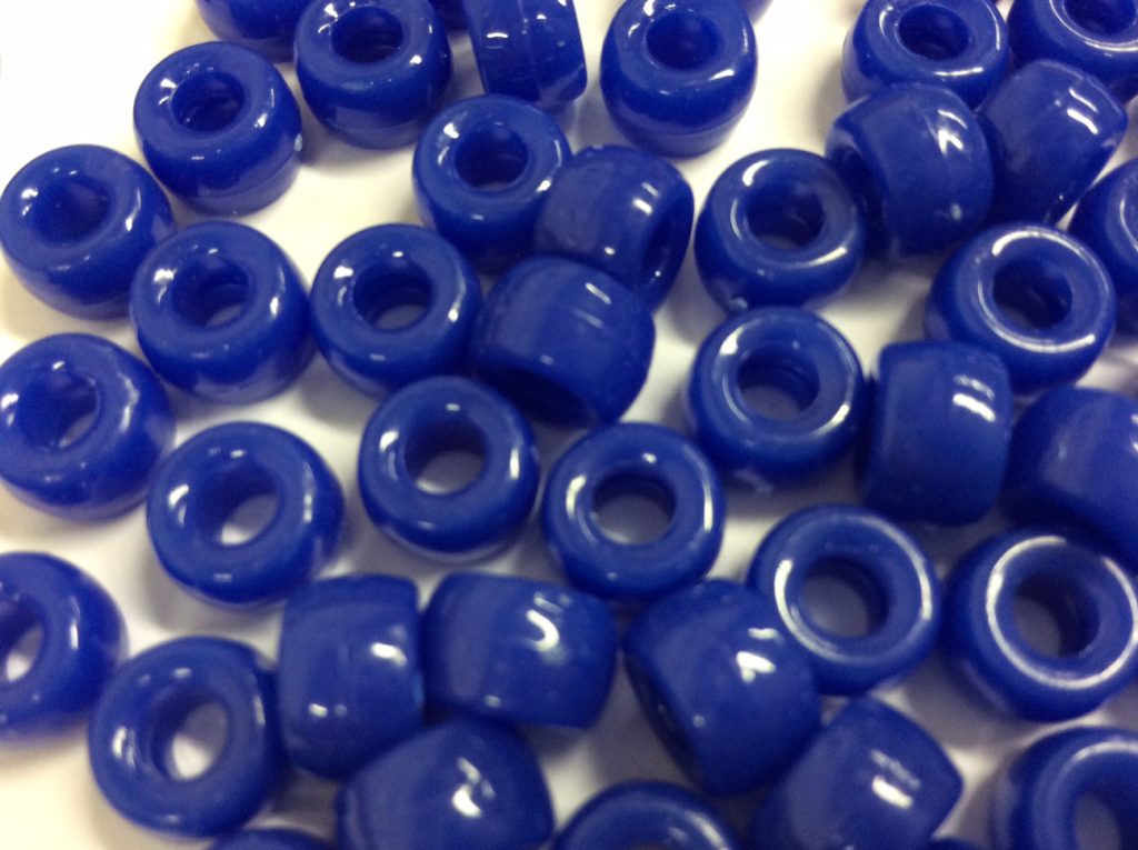 Acrylic Pony Beads 9mm  pack 100 Various Colours blue