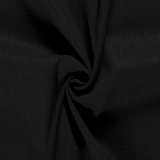 100% Linen Black Fabric Sold By The Metre