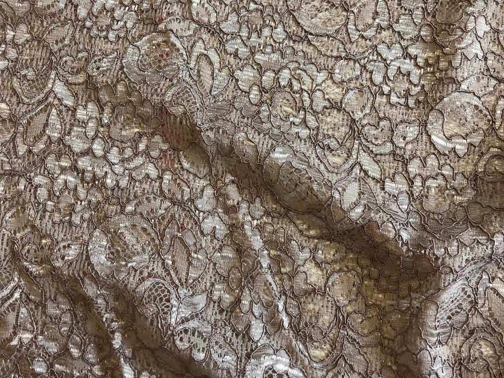 Polycord Brown Lace Fabric
