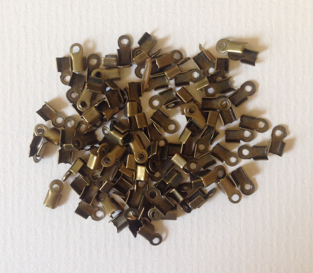 Cord Ends 2.5 mm Various Colours  Pack 100 bronze