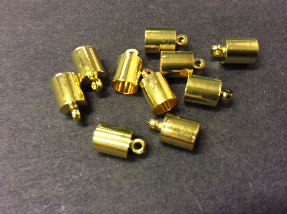 Barrel End Caps Gold Kumihimo 6mm Pack 10