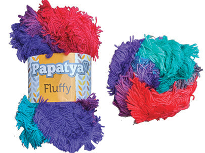 Papatya Fluffy Eyelash Rainbow Super Chunky Knitting Crochet Yarn