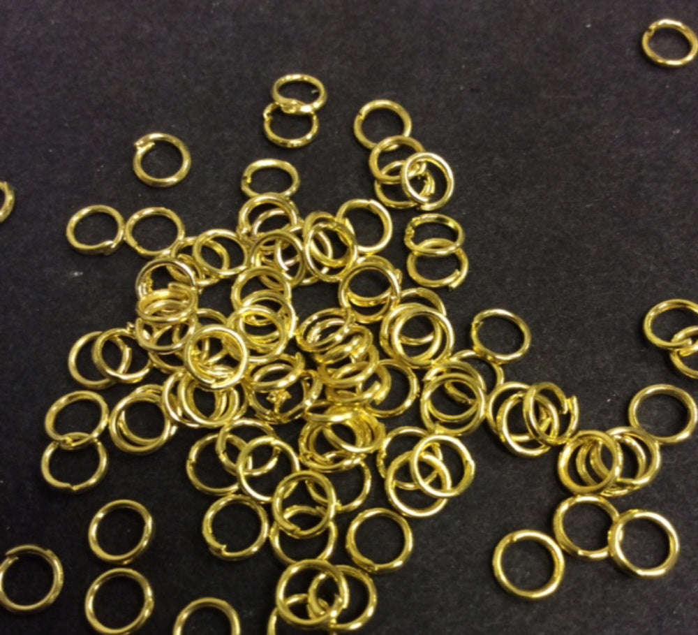 Jump Rings Various Sizes and Colours  pack 200 gold