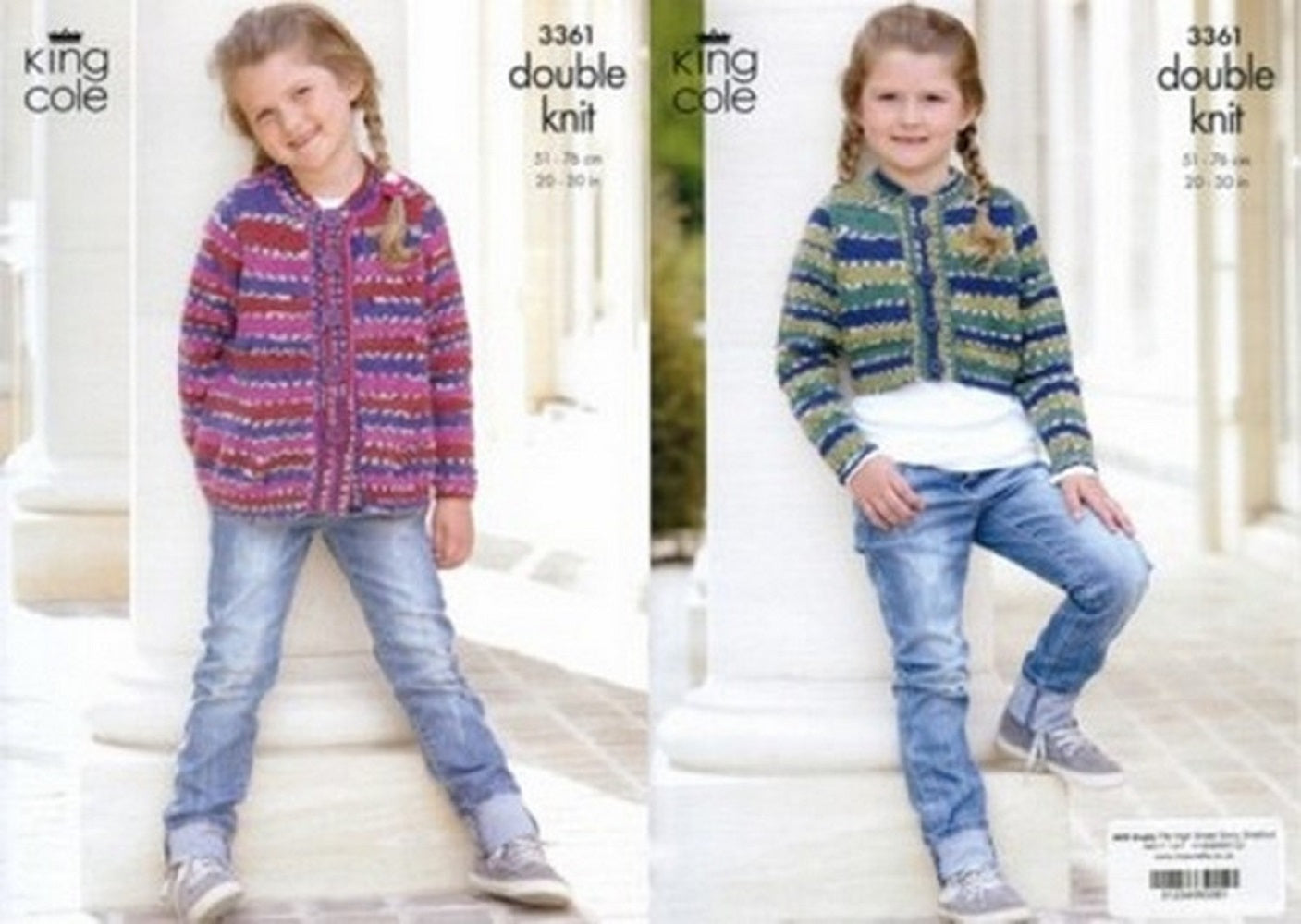 King Cole 3361 DK Childs Cardigan Knitting Pattern