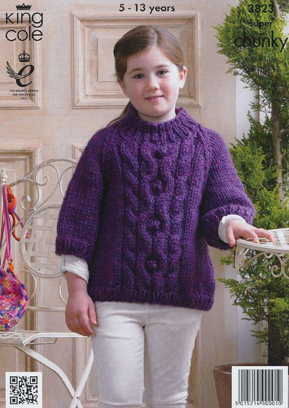 King Cole 3823 Super Chunky Childs Cape Sweater Knitting Pattern