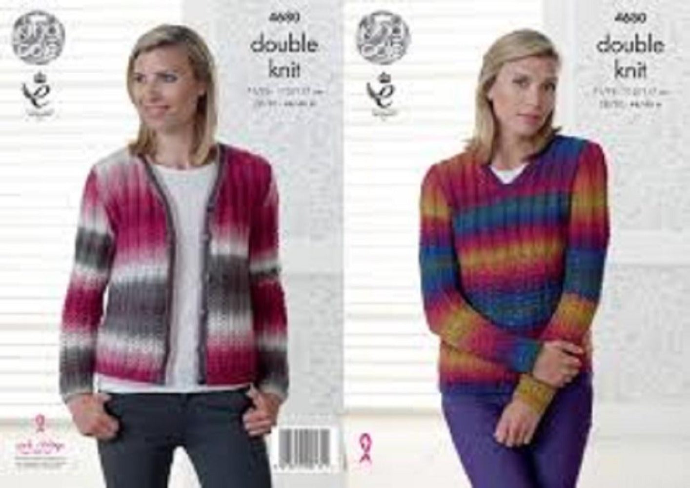 King Cole 4680 Double Knit Cardigan Sweater Knitting Pattern