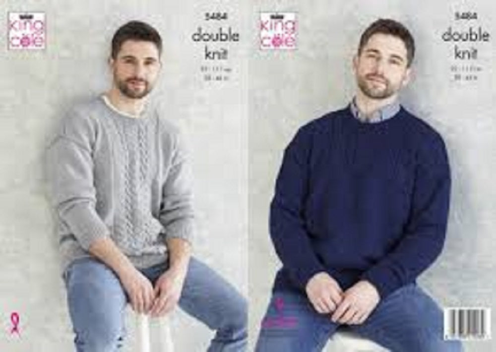 King Cole 5484 Double Knit Mens Sweaters Knitting Pattern