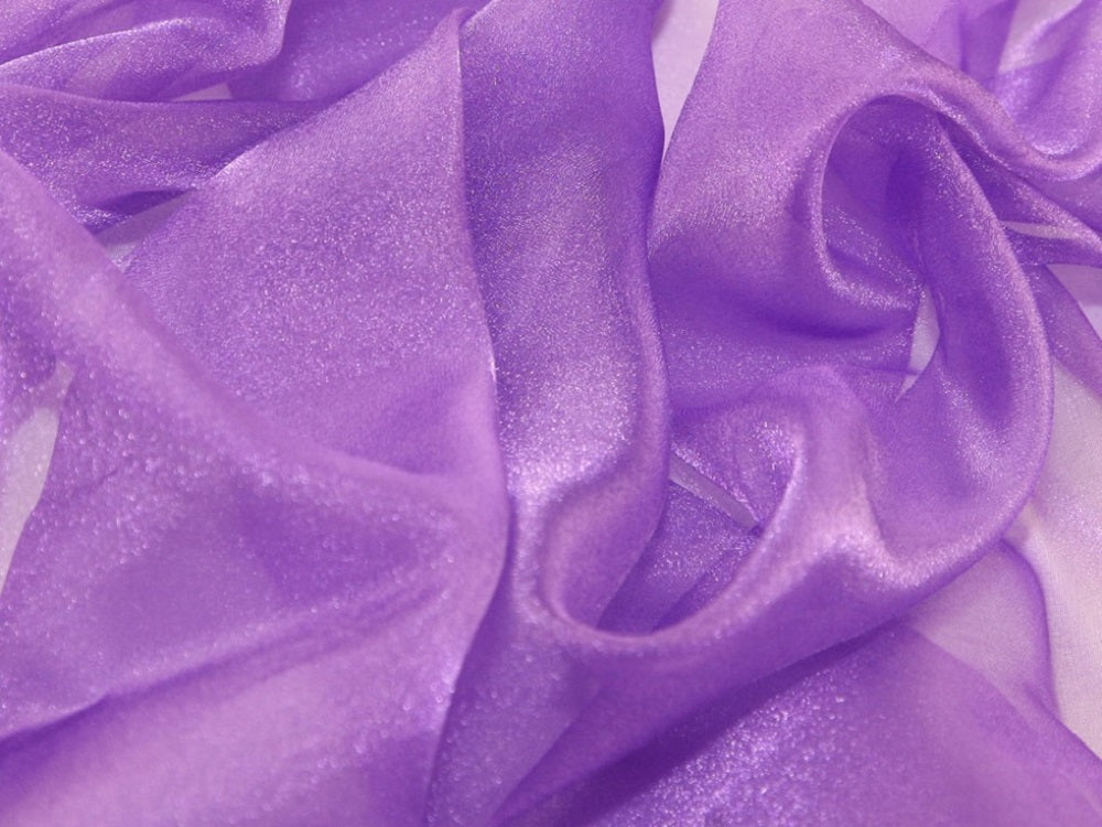 44 inch wide Nylon Crystal Organza Fabric purple