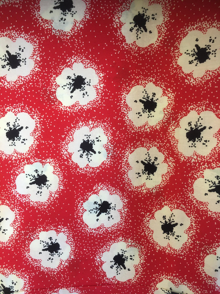100% Cotton Poplin Poppy Fabric