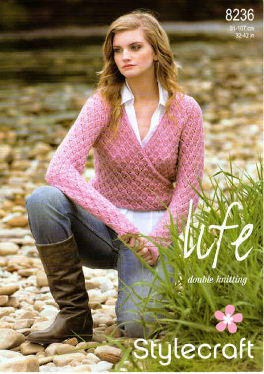 Vintage Stylecraft 8236 Adult Cardigan DK Knitting Pattern