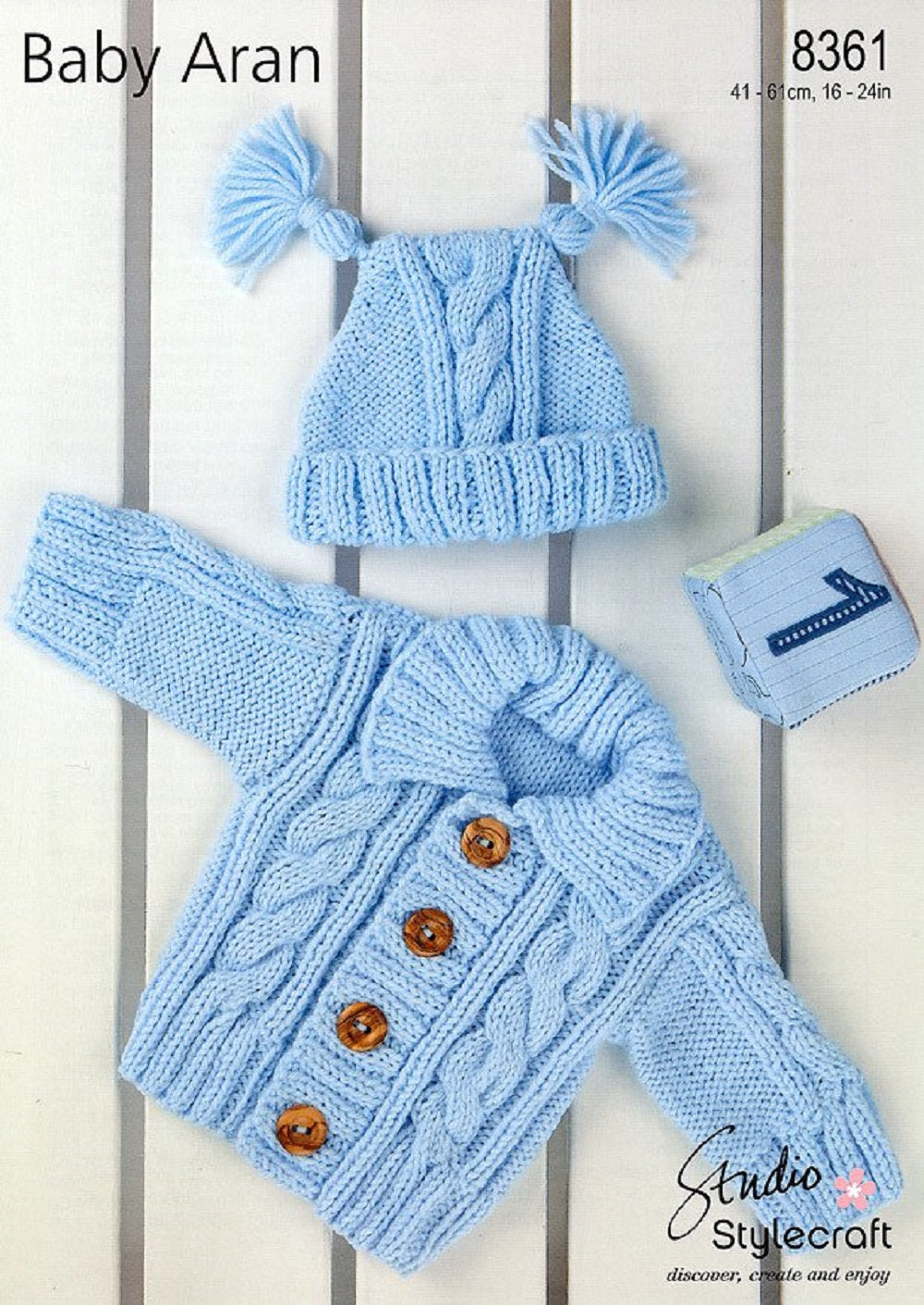 Stylecraft 8361 Babies Cardigan Hat Aran Knitting Pattern