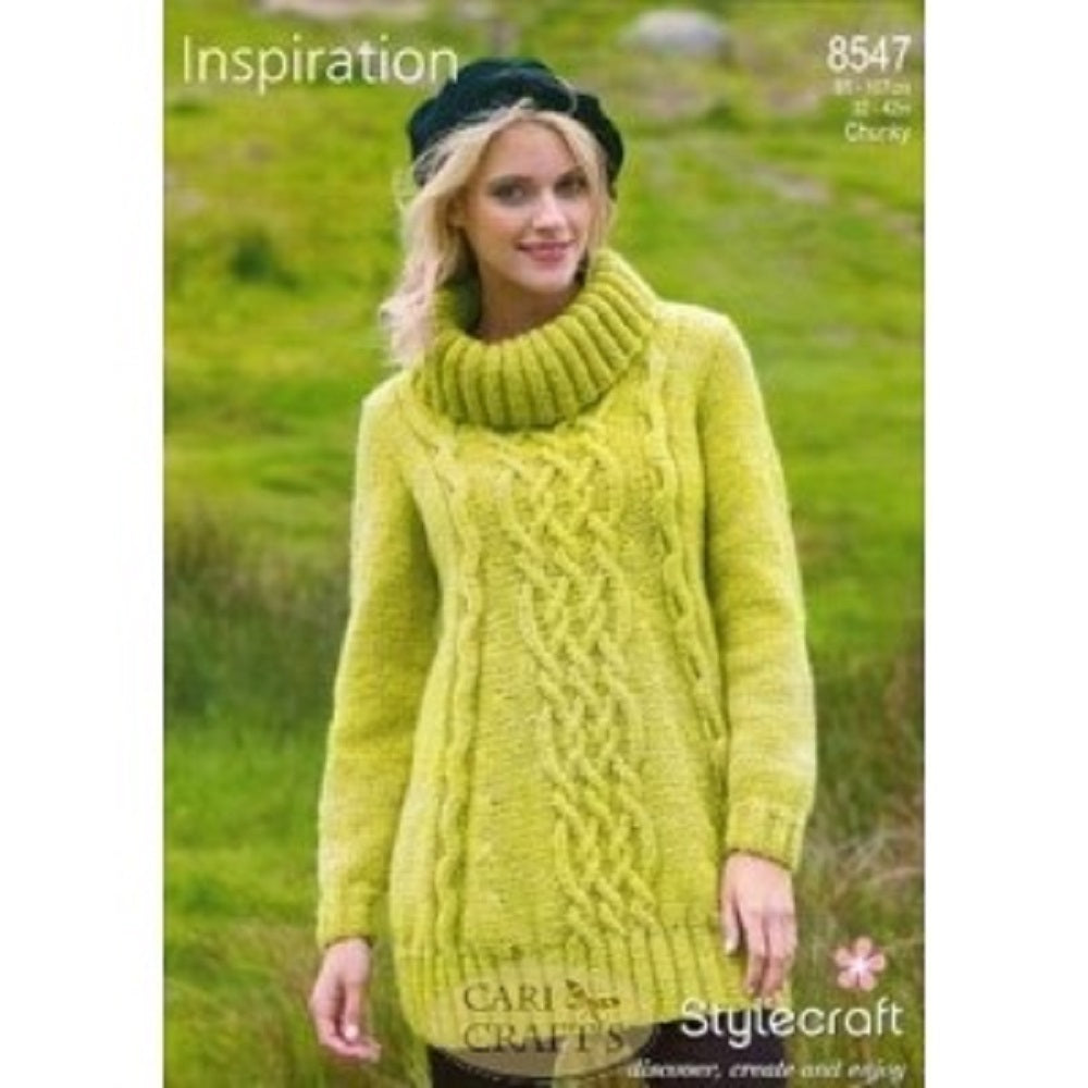 Stylecraft  8547 Adult  Chunky Sweater Knitting Pattern