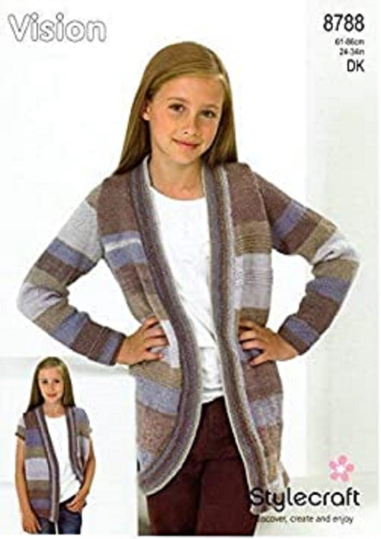 Stylecraft 8788 Childs DK Jackets Knitting Pattern