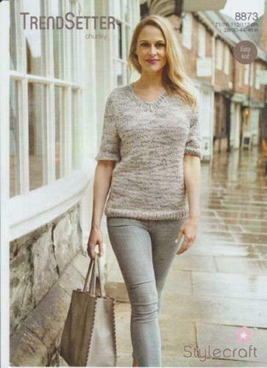 Stylecraft 8873 Adult Chunky Sweater Knitting Pattern