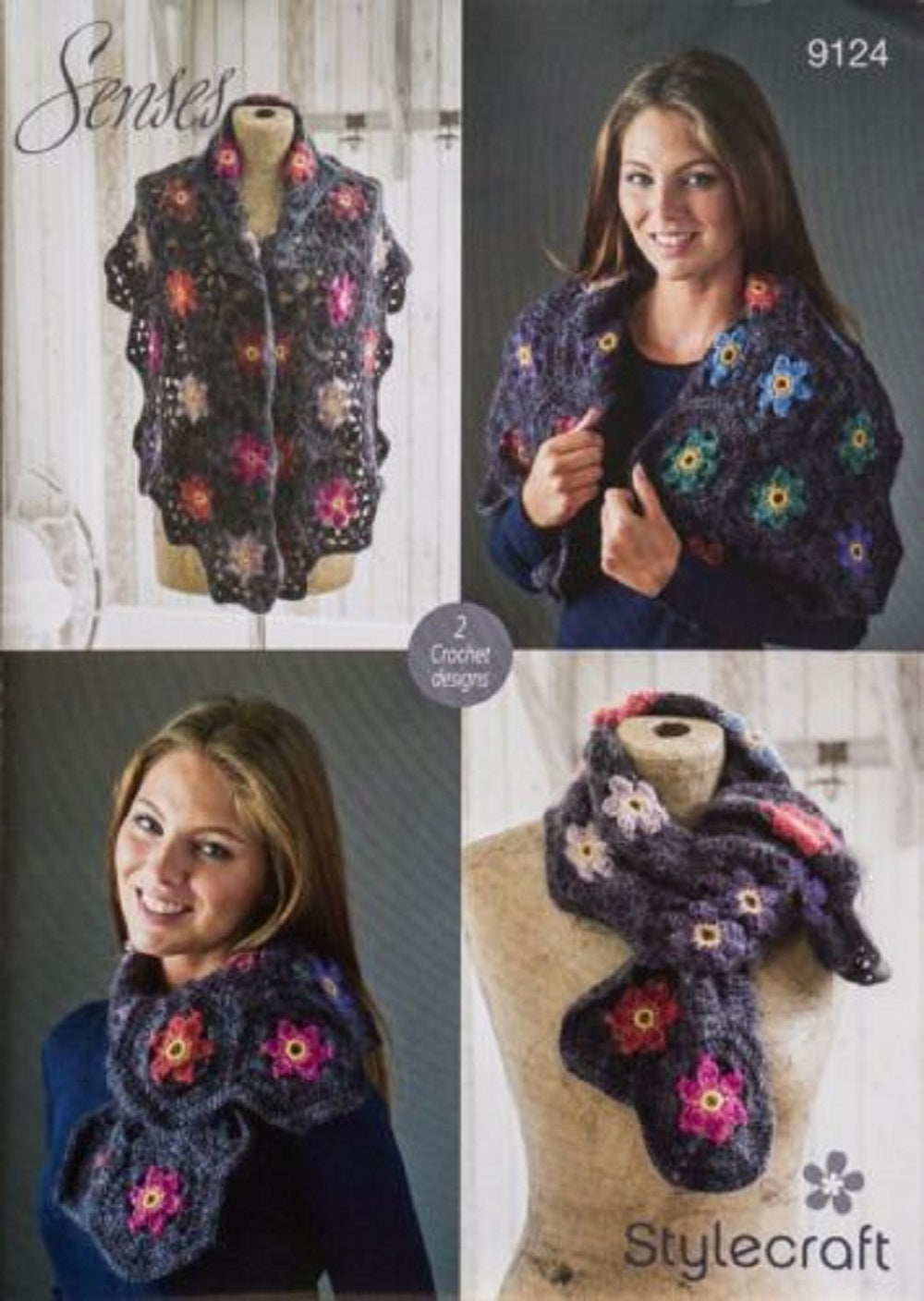 Stylecraft 9124 Womans Shawl Scarf Crochet Pattern