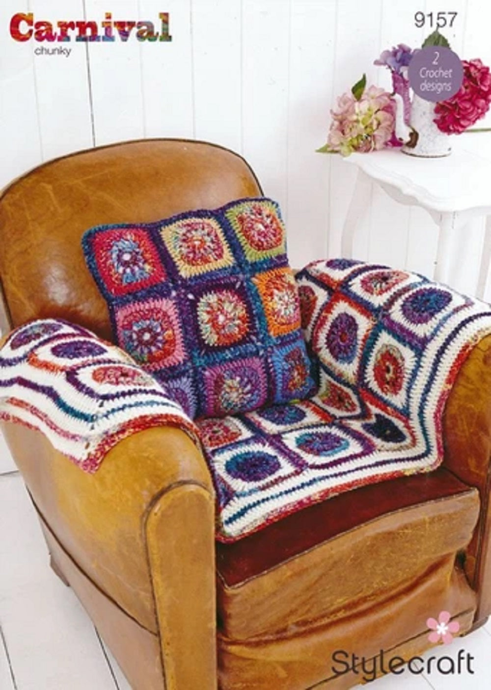 Stylecraft 9157 Square Throw Cushion Chunky Crochet Pattern