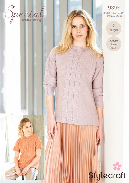 Stylecraft 9393 Sweater Top DK Knitting Pattern