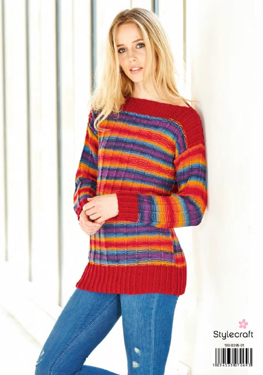 Stylecraft 9395 Sweater Jacket DK Knitting Pattern