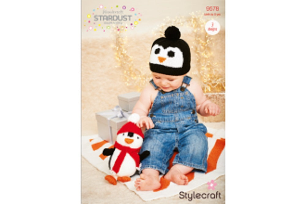 Stylecraft 9578 DK Childs Christmas Penguin Hat Blanket Knitting Pattern