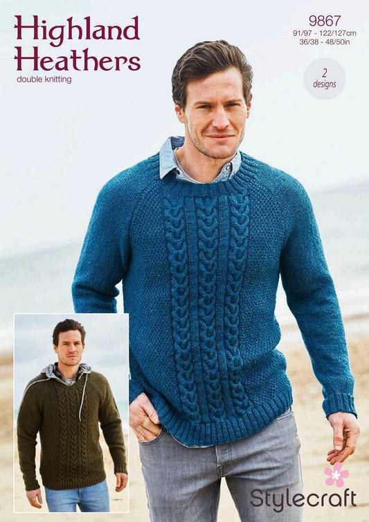 Stylecraft 9867 DK Mens Sweater  Knitting Pattern